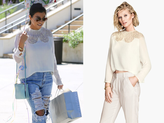 KOURTNEY KARDASHIAN I HM: Realitystjernen hadde valgt en hvit bluse fra HM da hun feiret 35-årsdagen sin. Foto: All Over Press og produsenten KOURTNEY KARDASHIAN I HM: Realitystjernen hadde valgt en hvit bluse fra HM da hun feiret 35-årsdagen sin. Foto: All Over Press og produsenten